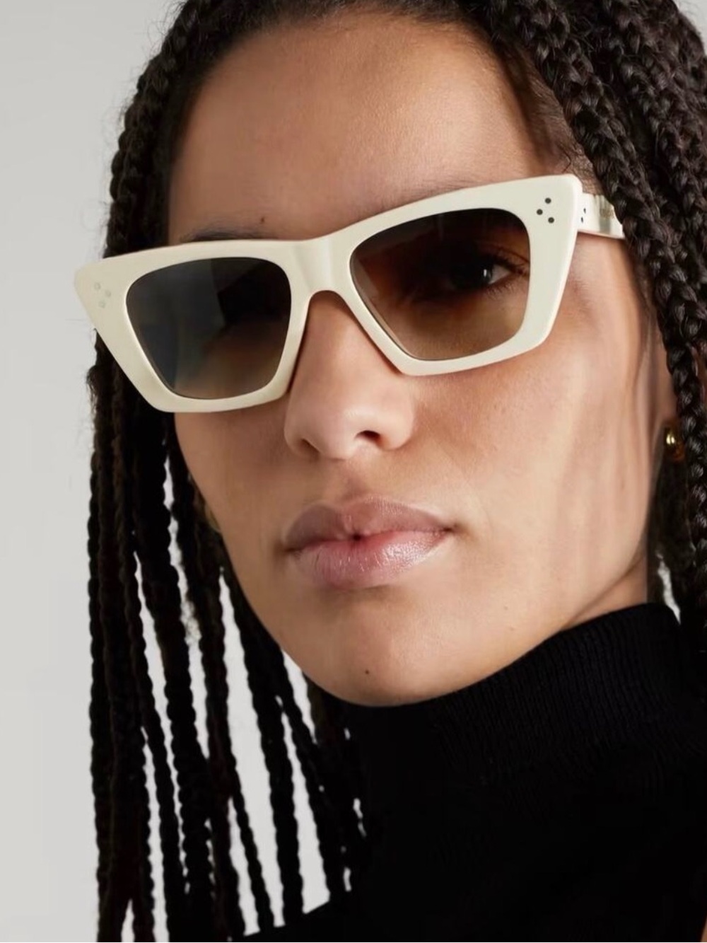 Celine Cream/Ivory Cat-Eye Sunglasses - CL401871 25f with Brown Gradient Lense